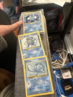 Pokemon TCG Base Set Poliwag, Poliwhirl, Poliwrath Cards 1999 Vintage Lot - Image 2