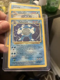 Pokemon TCG Base Set Poliwag, Poliwhirl, Poliwrath Cards 1999 Vintage Lot - Image 4