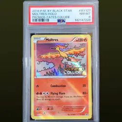 2016 POKEMON XY BLACK STAR PROMO FATES COLLIDE #XY127 MOLTRES-HOLO PSA 8 - Image 1