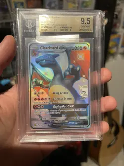 Pokemon 2019 Sun & Moon Hidden Fates Charizard Gx Sv49 BGS 9.5 GEM MINT - Image 1