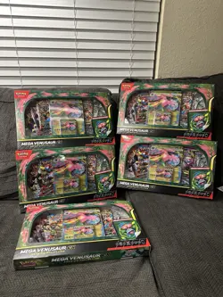 5x Pokemon TCG: Mega Venusaur ex Premium Collection - Factory Sealed Box LOT - Image 1