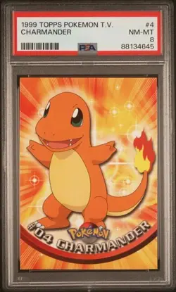 1999 Topps Pokemon TV Charmander #4 PSA8 - Image 1