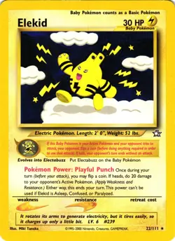 Pokemon Neo Genesis Elekid 22/111 Regular Unlimited LP - Image 1
