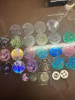 Lot of 33 Official Pokemon TCG Coins (Mix Of Regular and Jumbo)! - Image 1