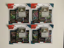 4 x Pokemon Twilight Masquerade 3 Pack Blister Pack Snorlax – New & Sealed - Image 1