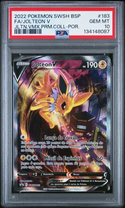 2022 POKEMON SWSH BLACK STAR PROMO #183 FULL ART/JOLTEON V PSA 10 - Image 1