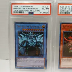 Yu-Gi-Oh! PSA 8 Egyptian God Card Set (Obelisk, Slifer, Ra) - Image 2