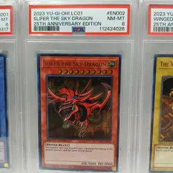 Yu-Gi-Oh! PSA 8 Egyptian God Card Set (Obelisk, Slifer, Ra) - Image 3