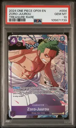 2024 ONE PIECE OP09-EMPERORS IN THE NEW WORLD #004 ZORO-JUUROU TREASURE RARE - Image 1