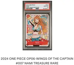 One Piece 2024 Wings of the Captain Nami OP-06 #007 Treasure Rare PSA10 - Image 3