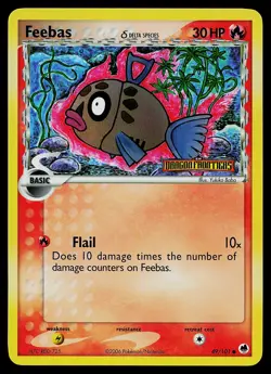 Pokemon Card - Feebas Dragon Frontiers 49/101 Common Reverse Holo Stamped - Image 1