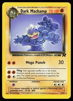 Dark Machamp 27/82 Rare Team Rocket Pokemon Card - Image 1