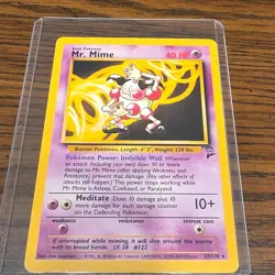 Pokemon Mr. Mime Base Set 2 Rare 27/130 English TCG Card Psychic 40 HP - Image 1