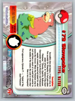 Slowpoke #79 Topps Pokemon Card - Foil - Blue Logo - LP - Image 2