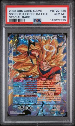SS3 Son Goku Premonitions of a Fierce Battle Foil Dragon Ball Super Card PSA 10 - Image 1