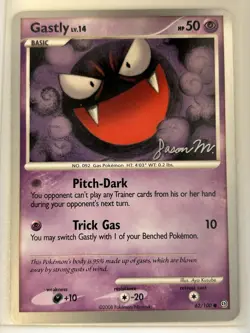 Pokemon TCG 2009 World Championship Decks Jason Martinez Gastly Card 62/100 - LP - Image 1