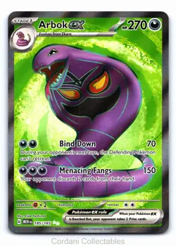 Arbok EX 185/165 - Scalet & Violet 151 - Pokemon Card - Near Mint - Image 1