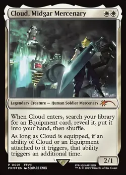 FOIL Cloud, Midgar Mercenary Game Edition Final Fantasy MTG Magic the Gathering - Image 1