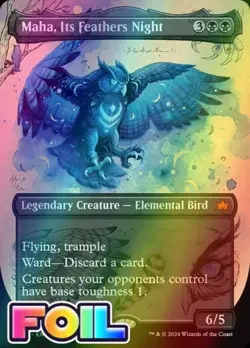 Maha, Its Feathers Night BLB MTG 289 FOIL BORDERLESS MYTHIC M - Image 1
