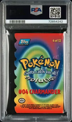1999 Topps Pokemon Movie CHARMANDER Die Cut #4 Blue Logo PSA 9 - Image 2