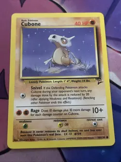 Pokemon Cubone Base Set 2 Vintage Card #70/130 Wotc 2000 LP - Image 1