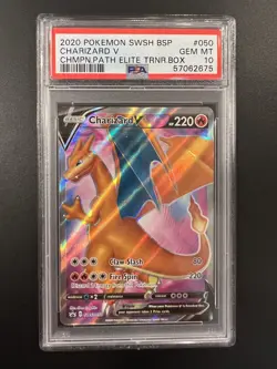 2020 Pokemon SWSH BSP Charizard V #50 Champions Path ETB Promo PSA 10 GEM MT - Image 1