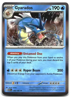 Pokemon Gyarados Holo Rare SV: Scarlet & Violet 151 130/165 LP - Image 1