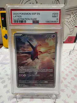 2024 Pokemon SSP En Latios Illustration Rare PSA 9 203/191 Full Art - Image 1