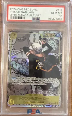 2024 ONE PIECE JAPANESE OP10-ROYAL BLOOD #119 TRAFALGAR LAW MANGA PSA 10 GEM MT - Image 5
