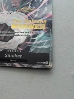 Smoker (Pre-Release) [Winner] P-025 One Piece Promotion Cards Foil - Image 2