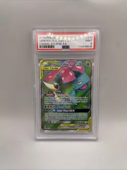 Pokemon TCG Venusaur Snivy GX Full Art Card 210/236 Sm-Cosmic Eclipse PSA 9 - Image 1