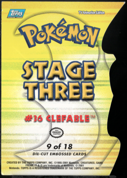 2001 topps Pokemon Johto League Champions Die Cut Clefable - Image 2