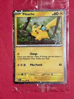 Pokemon TCG Pikachu 025/165 2025 Holiday Calendar Holo SEALED Pokemon TCG - Image 1