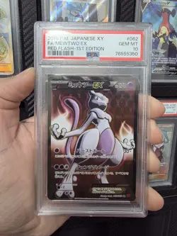 2015 POKEMON JPN XY RED FLASH 1ST ED #062 FULL ART/MEWTWO EX PSA 10 - Image 1