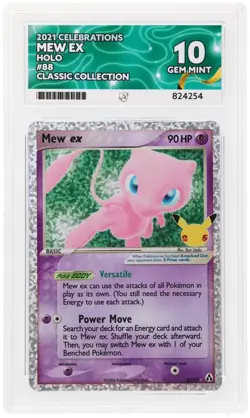 ACE 10 Mew EX 88/92 Celebrations Classic 25th Holo Pokemon Card - Gem Mint - Image 1