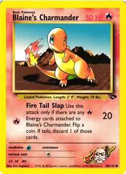 Pokemon TCG Blaines Charmander 60/132 Gym Challenge Unlimited VLP - Image 1