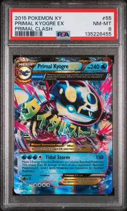 Primal Kyogre Ex Pokemon Xy Primal Clash 55/160 PSA 8 - Image 1