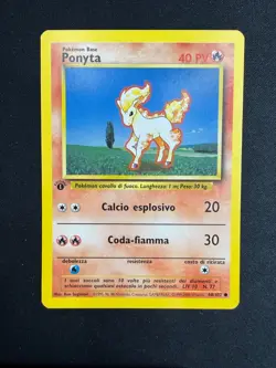 Pokemon Ponyta 60/102 Set Base Prima Edizione Wizards ITA Carte Vintage - Image 1