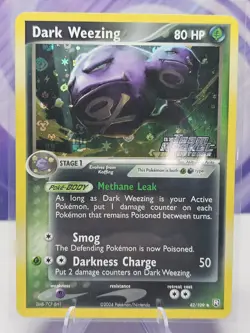 Pokemon TCG Dark Weezing 42/109 Team Rocket Returns Reverse Holo Stamp 2004 NM - Image 1
