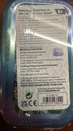Pokemon PRISMATIC EVOLUTIONS Mini Tin [Flareon] - Factory Sealed Tin* - Image 2