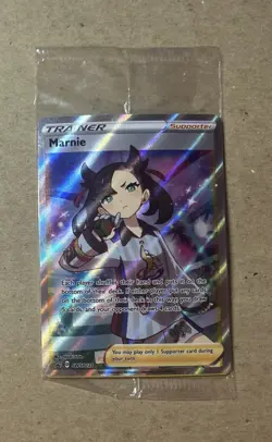 2021 Pokemon Marnie Trainer Holo Black Star Promo SWSH121 Sealed - Image 1