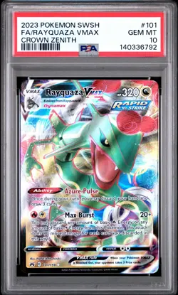 2023 Sword & Shield Crown Zenith Rayquaza VMAX #101/159 PSA 10 - Image 1