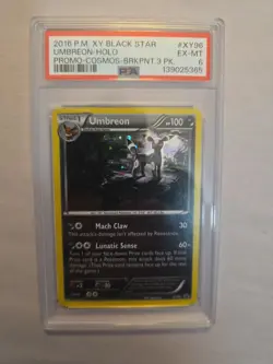 2016 POKEMON XY BLACK STAR PROMO COSMOS-BREAKPOINT 3 PACK UMBREON-HOLO PSA 6 - Image 1