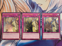 Yugioh x3 Solemn Strike OP04-EN003 Ultimate Rare Unlimited Playset Near Mint - Image 2