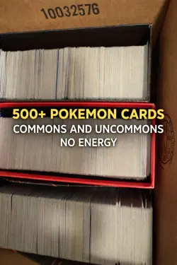 Pokemon 500 Card Bulk Lot Common Uncommon Vintage And New Cards Mixed No Energy - Image 1