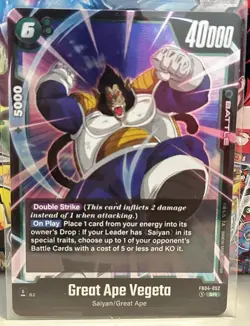 Dragon Ball Super Fusion World CCG Card Game - Great Ape Vegeta (FB04-052 SR) - Image 1