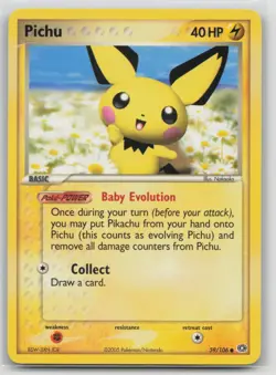 Pokemon Card Pichu Common Emerald 59/106 - Image 1