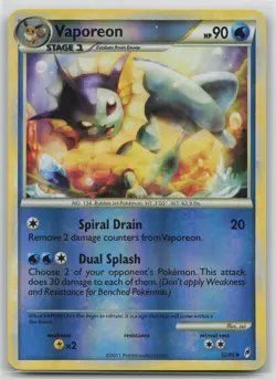 Pokemon Card Vaporeon Uncommon Call of Legends 52/95 - Image 1