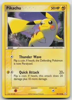 Pokemon Card Pikachu Common Holon Phantoms 78/110 - Image 1