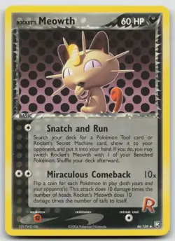 Pokemon Card Rocket's Meowth Uncommon Team Rocket Returns 46/109 - Image 1